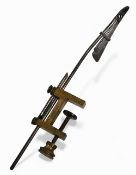 Holtzapffel & Co Vintage Vice, spring lever jaw with sliding collar, brass 'C' clamp with sliding