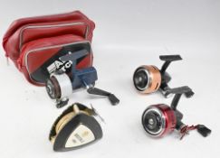 4x Abu vintage reels, 503 good condition, 505 with some paint loss, Cardinal 40 generally good and