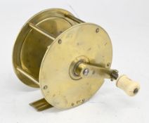 Early brass folding handle winch, 3 ¾