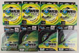 Power Pro Microfilament Line, assorted moss green and two Hi vis yellow lines, most look unused (8)