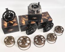 Collection of Fenwick Fly reel Frames and spare spool (x1) - the frames 3x 78 model reels, with