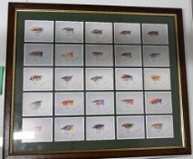 Fishing Prints Cigarette Cards, to include Ensign fishing tackle cards, a bead sewn fish picture,