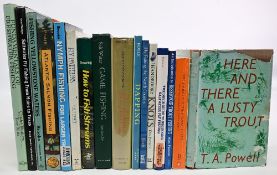 Fishing Books to include Here and There A Lusty Trout 1947 T.A Powell, Fish Fishing and the