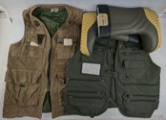 Fishing Clothes: John Norris fishing waistcoat size XL, a Bob Church cord fishing waist coat size
