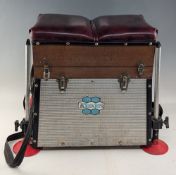 Vintage Kennets Fishing Tackle Box Seat, an empty seat with side drawer and shoulder strap