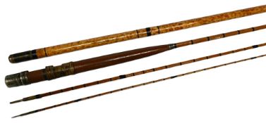 Chas Farlow & Co Maker, 191 The Strand, London, split cane trout fly rod, 10ft 3pc with spare tip,