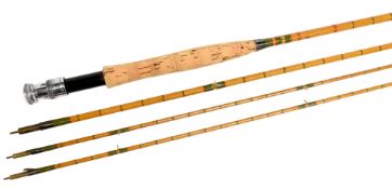 Alex Hendy & Co Edinburgh split cane trout fly rod No 13689 10ft 3pc with spare tip, alloy uplocking