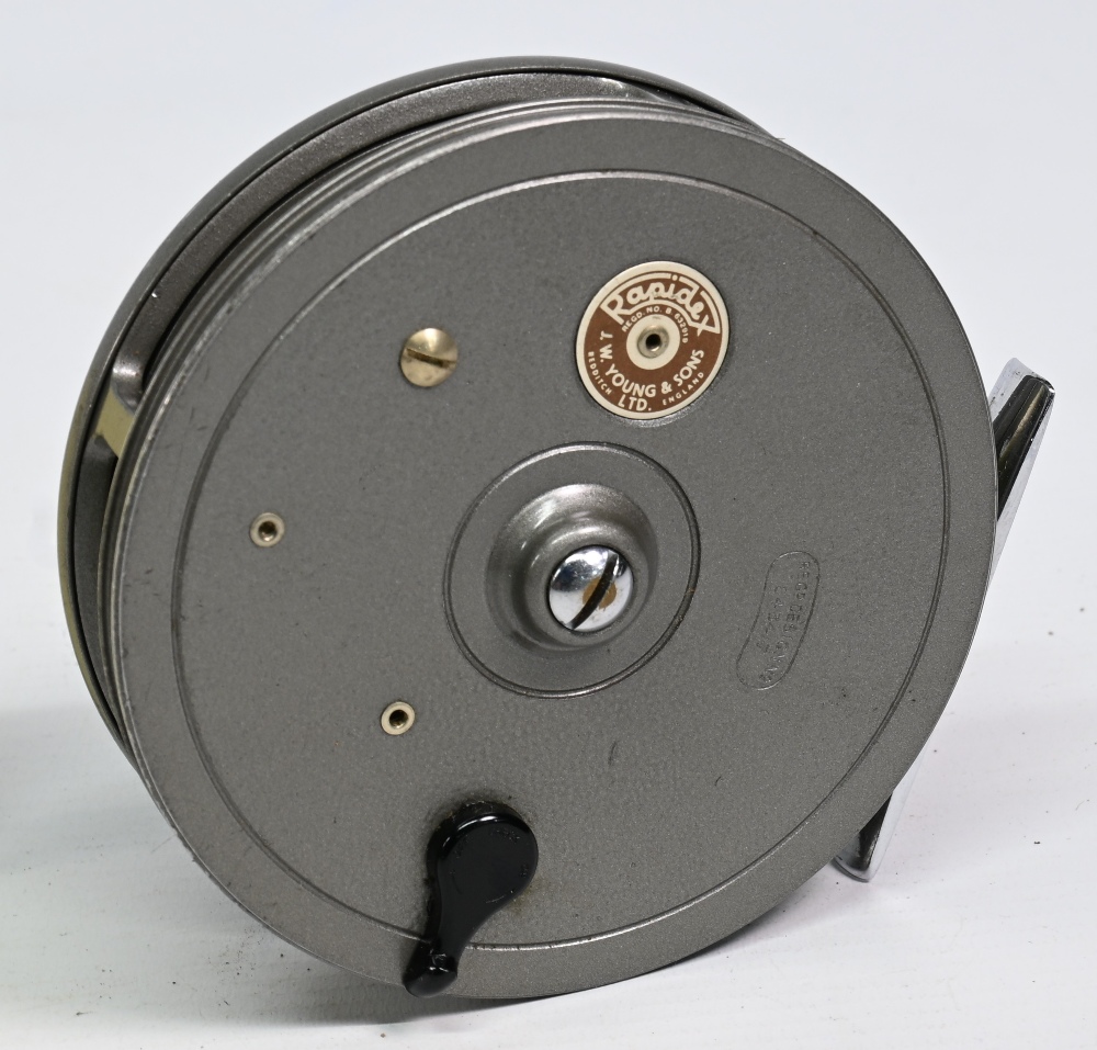 J W Young & Sons Redditch "The Rapidex" alloy trotting/centre pin coarse reel, 4" narrow - Image 2 of 2