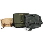 A collection of fishing items, as follows: Liddesdale canvas and leather shoulder bag, 12" x 8", 2