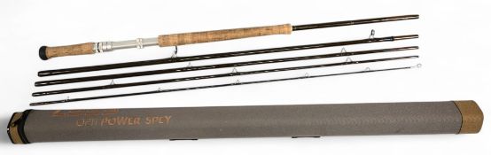 Loop Opti Power Spey 10150 cross weave carbon salmon fly rod, 15ft 5pc line 10/11#, alloy double