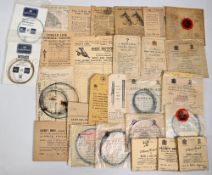 Hardy Alnwick ephemera in 32x pocket folder, over 50 items from invoices, hook gauges, leaders,
