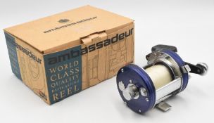ABU Ambassadeur 6500C3CT Elite multiplier reel in blue finish foot stamped 050005, open frame,