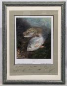 Angling Encounters: John Searl limited edition print 6/10 multi signed by John Searl, Bob Buteux,