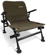 Stillwater Bank Pad Life Fishing Seat, green padded seat with adjustable feet, good used