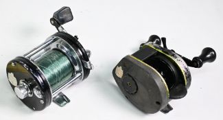 2x ABU Ambassadeurs multiplier reels to inc' ABU Ambassadeur 6000C reel in black finish foot stamped