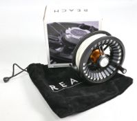 Guideline Reach 7/9 large arbor fly reel, LHW, little used, c/w floating line, bag and box