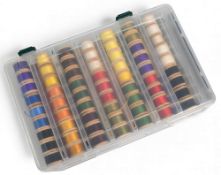 126x spool of Pearsalls silks, gossamer, naples and marabou. Loo unused, all in double sided clear