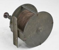 Early all brass crank wind winch, 4