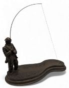 Resin David Hughes Fishing Sculpture - in good condition 30cm x 35cm