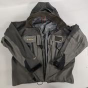 Simms Grey Fishing Gore-Tex Coat, size M, one zip is missing its tab part, otherwise in good clean