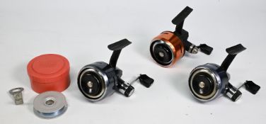 Abu closed face reels, as follows: with 3 spare spools and 2 spanners - 2x 506, 1x 503. All run