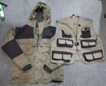 Fishing Clothes Reel Bags, a good padded Wilderness hooded coat size XXL, and fishing waistcoat