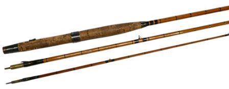 Wallace & Kerr Hanover Street, Edinburgh, split cane trout fly rod, 11ft 3pc brass sliding reel