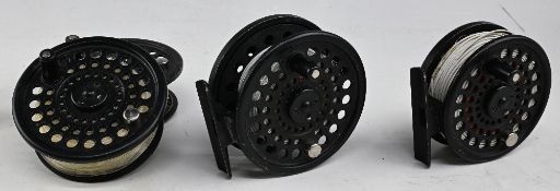 Greys Alnwick alloy trout fly reel with 2 spare spools, 3 3/8