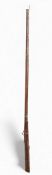 An Antique Flintlock Punt Gun - length 2.65 m, in unrestored condition - incomplete with wear,