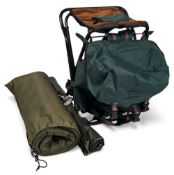 Shakespeare Fishing Backpack/Seat, nylon fabric, with a padded fishing mat rest and groundsheet