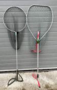 2x Large Landing Nets, both extendable aluminium framed (2)