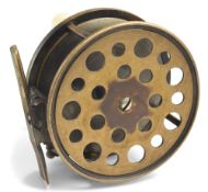Rare Hardy transitional all brass Perfect reel, 4 ½