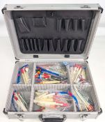 Fitted aluminium case full of assorted fishing floats, assorted makes, sizes and ages