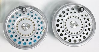 Hardy Bros pair of spare spools for Marquis No 2 salmon reel, 4 1/8