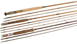J S Sharpe Aberdeen impregnated trout fly rod, 9ft 3pc (tip 4
