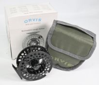 Orvis Battenkill large Arbor 1V reel, black finish with rear drag, little used, c/w papers, case and