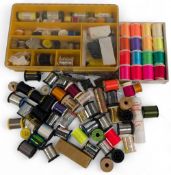 A large collection of threads, silks and tinsels as follows: 16 unused Glow Brites; mixed