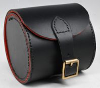 A fine unnamed block leather round reel case, 4 ½