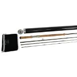 A fine Hardy Alnwick "Angel" carbon salmon fly rod, 14ft 4pc line 9#, alloy down locking reel seat