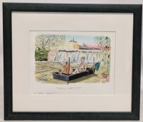 Ted Andrews Cartoon original art Idyllic Isn't It - for an illustration used in Waterlog