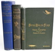 Three vintage hardcover fishing books to include British Angling Flies 1888 Michael Theakston Second