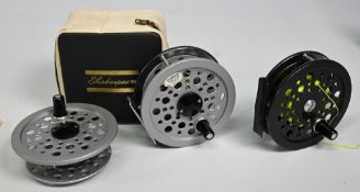 Shakespeare Beaulite alloy trout fly reel with spare spool, 3 ½