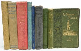 Vintage Fishing Books to include The Modern Angler 1898 H.J Alfred, The South Country Trout