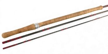 Bruce & Walker hand built Silver Stream carbon salmon fly rod, 10ft 3pc line 6/8#, 24