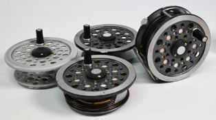 Bruce & Walker Expert Series alloy trout fly reel with 3 spare spools, 3 ½