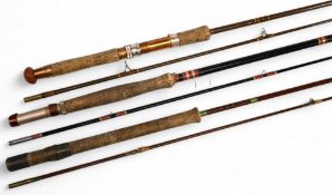 A collection of rods, as follows: 2x 8ft spinning rods, needing TLC. In bags, one a Hardy! Unnamed