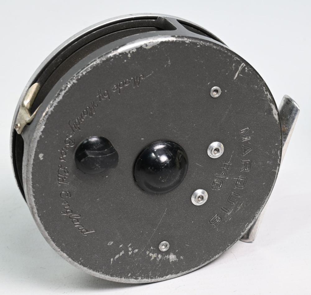 Hardy Bros Marquis 10 alloy trout fly reel with 4 spare spools, 3 ¾" ventilated spool, 2 screw - Image 3 of 3