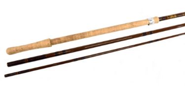 Bruce & Walker, the Bruce Cordon Bleu 12' 3 piece hollow glass salmon fly rod, line 8/10, in good