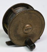 Anderson & Son Edinburgh brass plate wind fly reel, 3 ¼