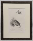 Gareth Fareham Fishing Artist original art Kingfisher and Float - an original drawing by Gareth